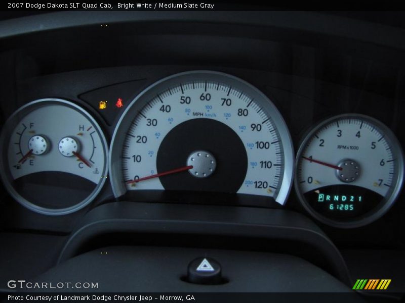 Bright White / Medium Slate Gray 2007 Dodge Dakota SLT Quad Cab