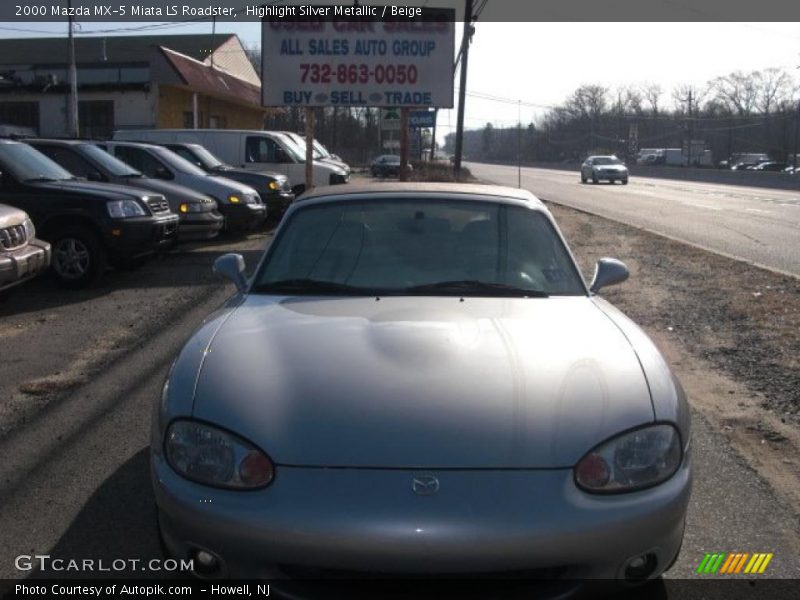 Highlight Silver Metallic / Beige 2000 Mazda MX-5 Miata LS Roadster