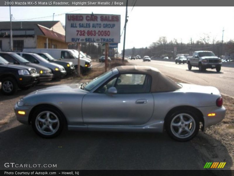 Highlight Silver Metallic / Beige 2000 Mazda MX-5 Miata LS Roadster