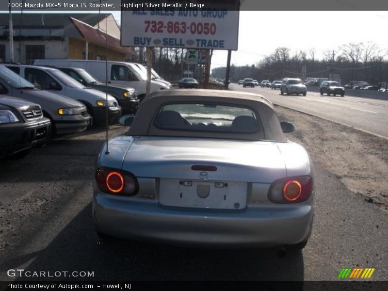 Highlight Silver Metallic / Beige 2000 Mazda MX-5 Miata LS Roadster