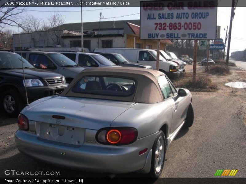 Highlight Silver Metallic / Beige 2000 Mazda MX-5 Miata LS Roadster