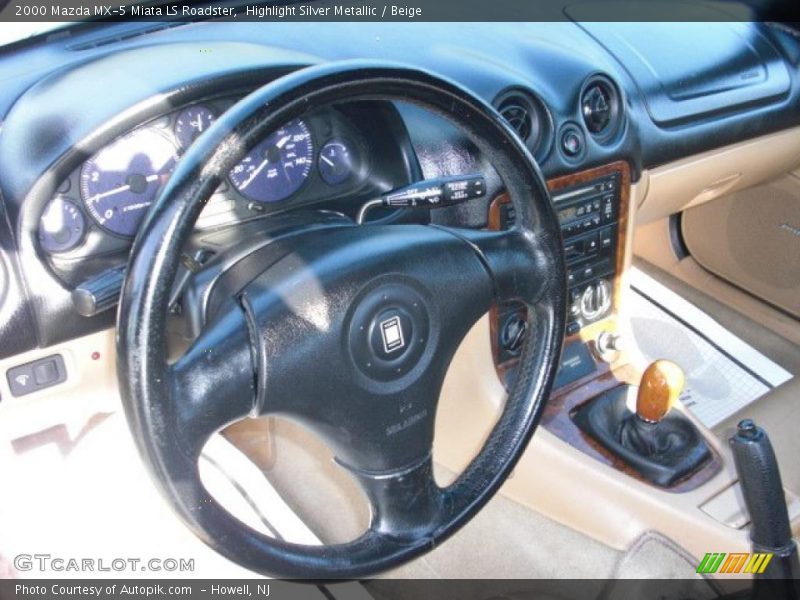 Highlight Silver Metallic / Beige 2000 Mazda MX-5 Miata LS Roadster