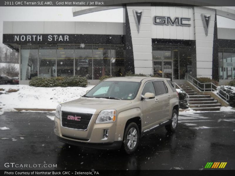 Gold Mist Metallic / Jet Black 2011 GMC Terrain SLE AWD