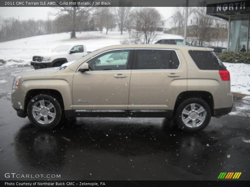 Gold Mist Metallic / Jet Black 2011 GMC Terrain SLE AWD