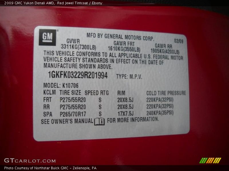 Red Jewel Tintcoat / Ebony 2009 GMC Yukon Denali AWD