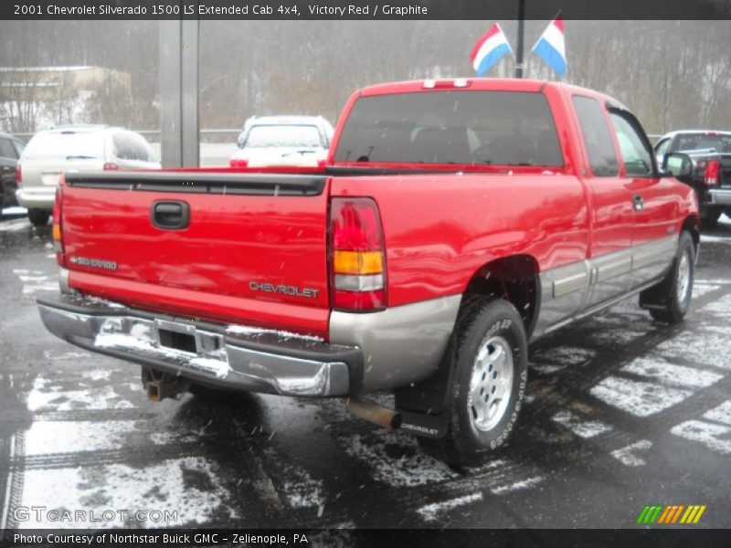 Victory Red / Graphite 2001 Chevrolet Silverado 1500 LS Extended Cab 4x4