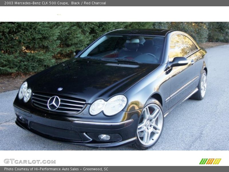 Black / Red Charcoal 2003 Mercedes-Benz CLK 500 Coupe