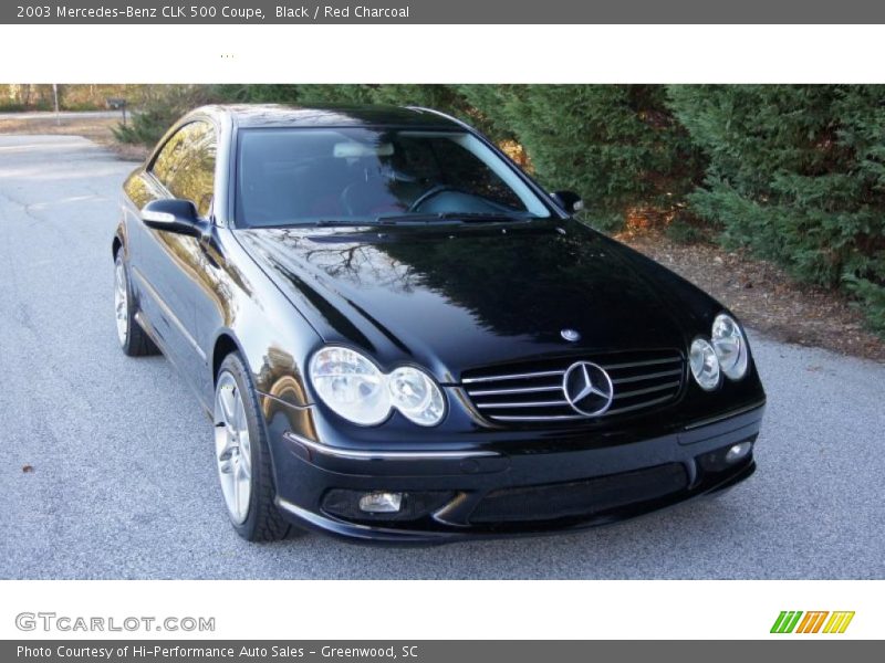 Black / Red Charcoal 2003 Mercedes-Benz CLK 500 Coupe