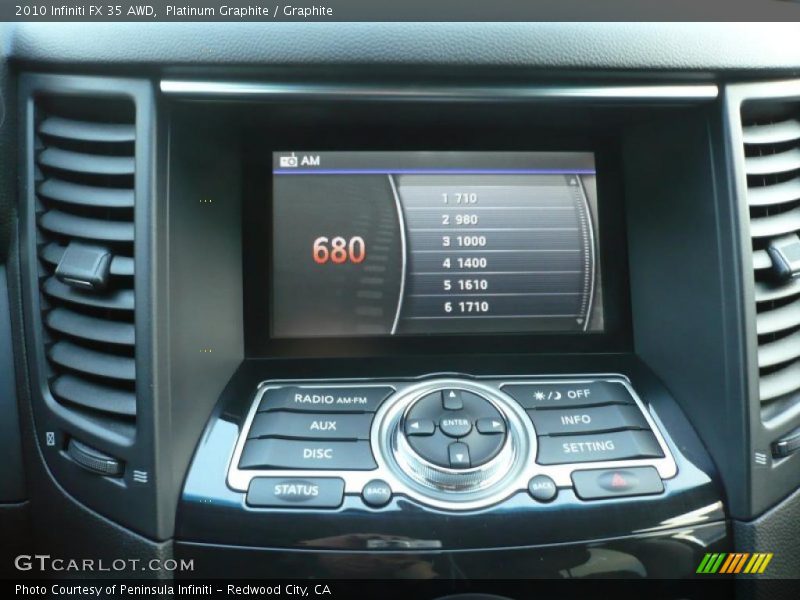 Controls of 2010 FX 35 AWD