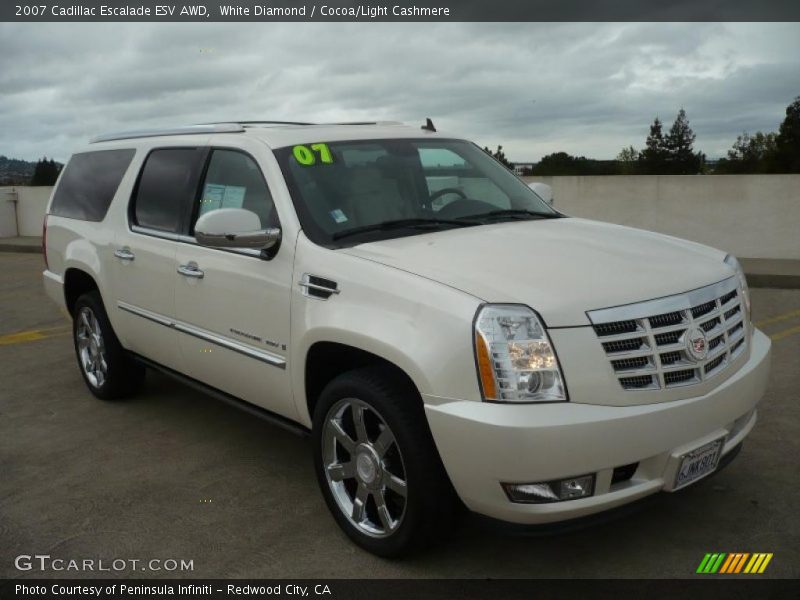 White Diamond / Cocoa/Light Cashmere 2007 Cadillac Escalade ESV AWD