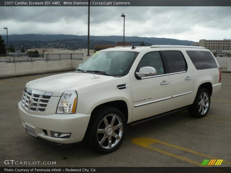 White Diamond / Cocoa/Light Cashmere 2007 Cadillac Escalade ESV AWD