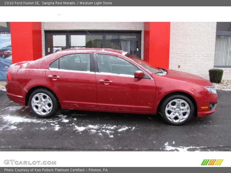 Sangria Red Metallic / Medium Light Stone 2010 Ford Fusion SE