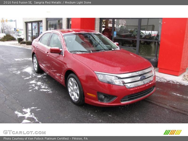 Sangria Red Metallic / Medium Light Stone 2010 Ford Fusion SE