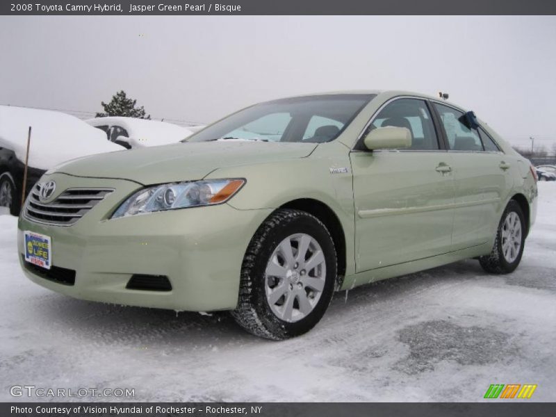 Jasper Green Pearl / Bisque 2008 Toyota Camry Hybrid
