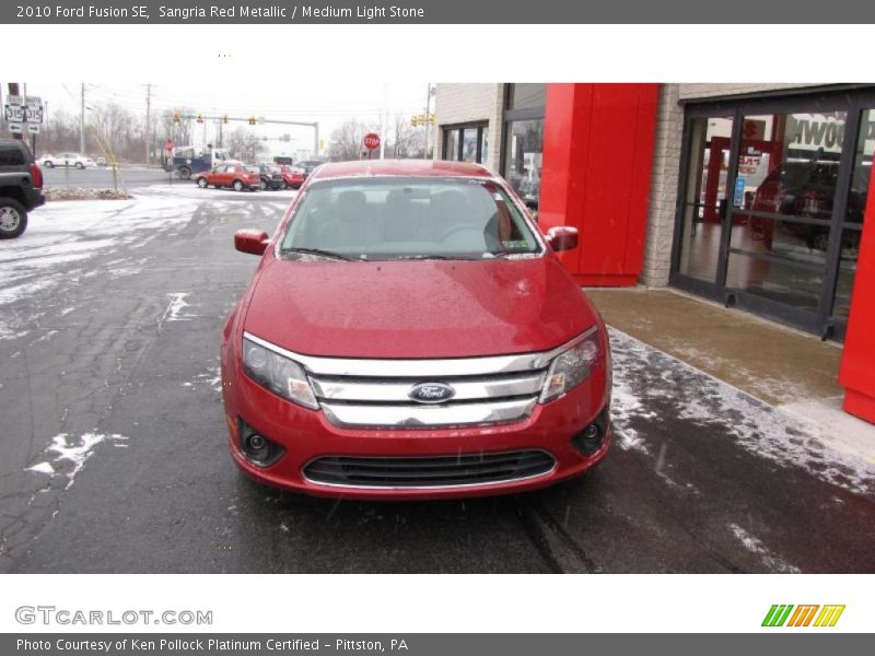 Sangria Red Metallic / Medium Light Stone 2010 Ford Fusion SE