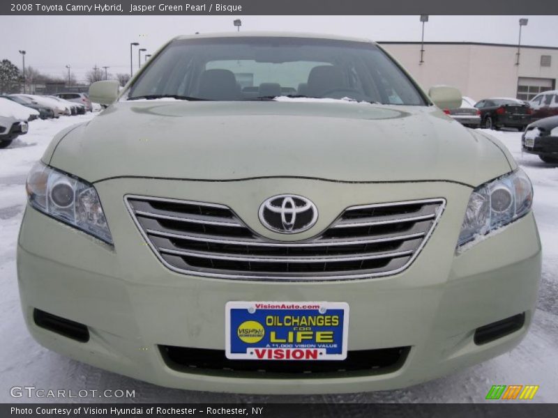 Jasper Green Pearl / Bisque 2008 Toyota Camry Hybrid