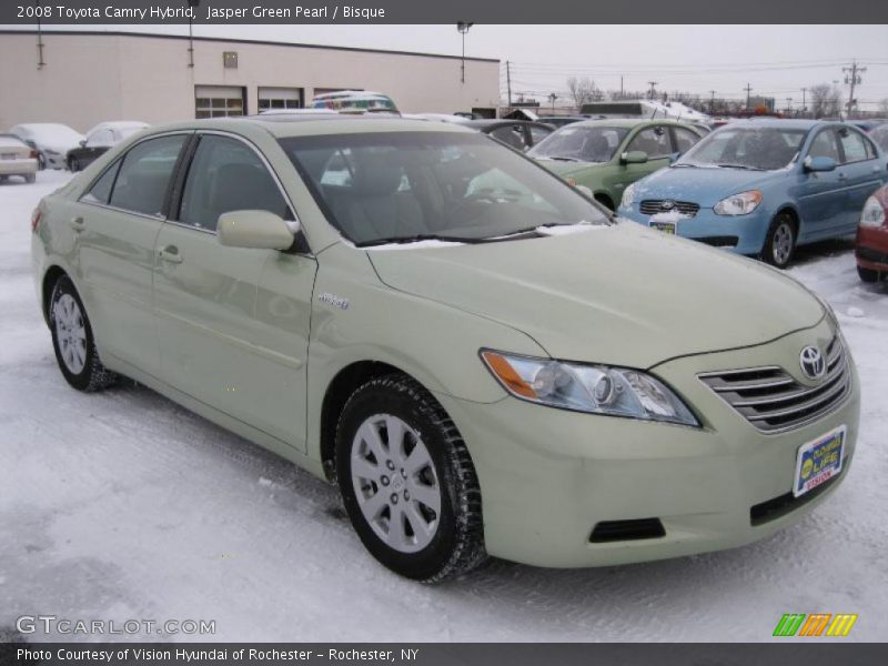 Jasper Green Pearl / Bisque 2008 Toyota Camry Hybrid