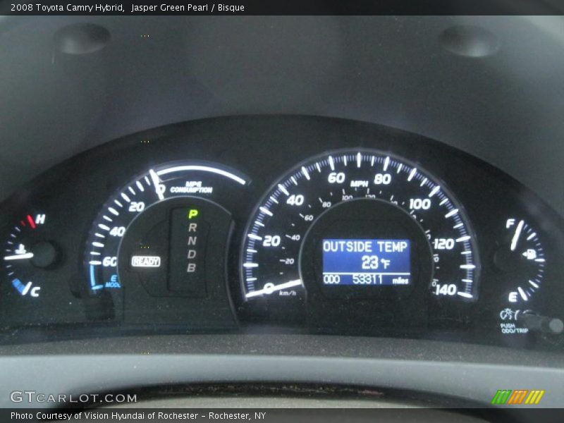 Jasper Green Pearl / Bisque 2008 Toyota Camry Hybrid