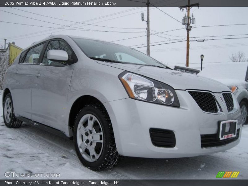 Liquid Platinum Metallic / Ebony 2009 Pontiac Vibe 2.4 AWD