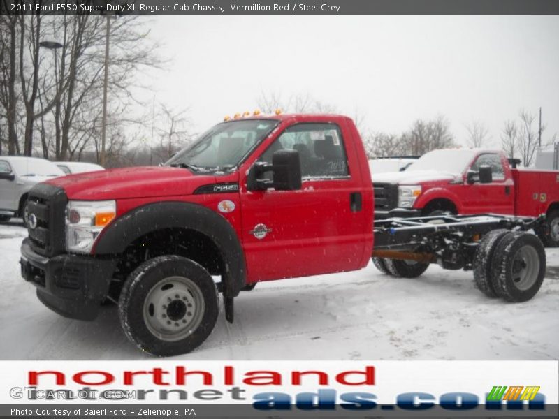 Vermillion Red / Steel Grey 2011 Ford F550 Super Duty XL Regular Cab Chassis