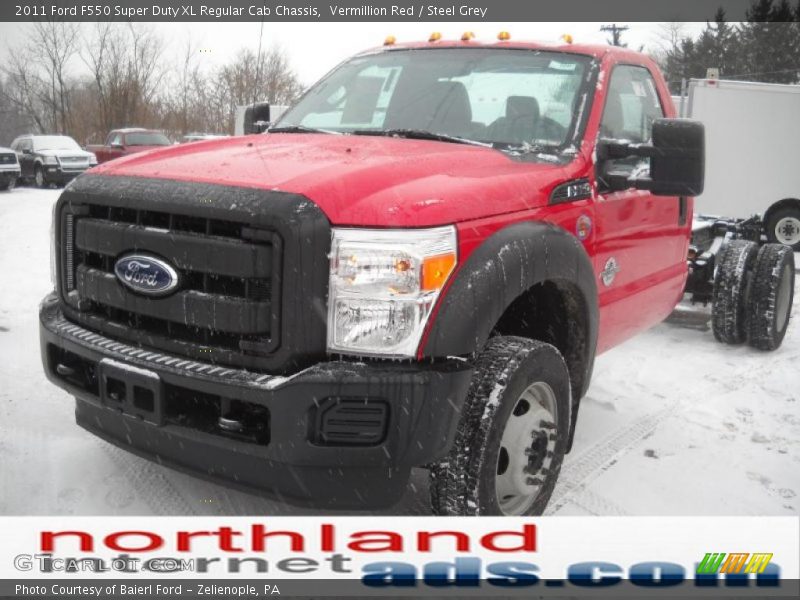 Vermillion Red / Steel Grey 2011 Ford F550 Super Duty XL Regular Cab Chassis