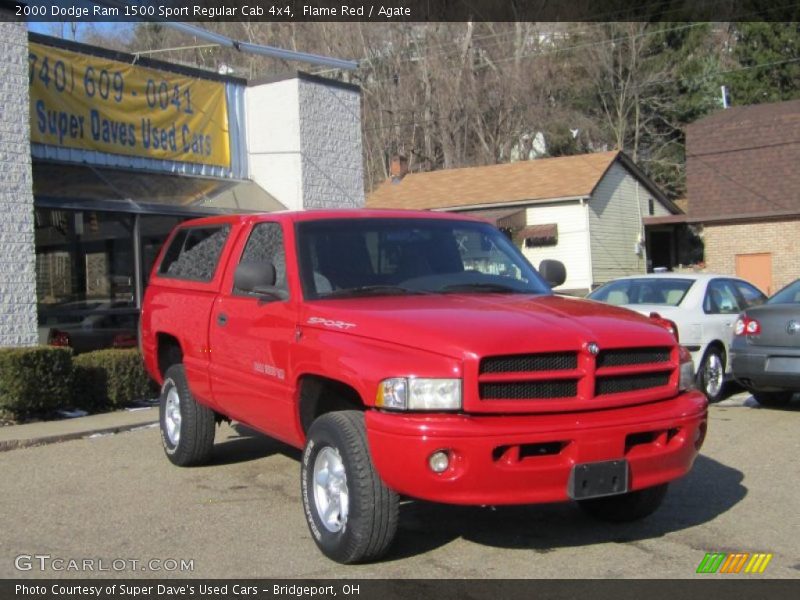 Flame Red / Agate 2000 Dodge Ram 1500 Sport Regular Cab 4x4