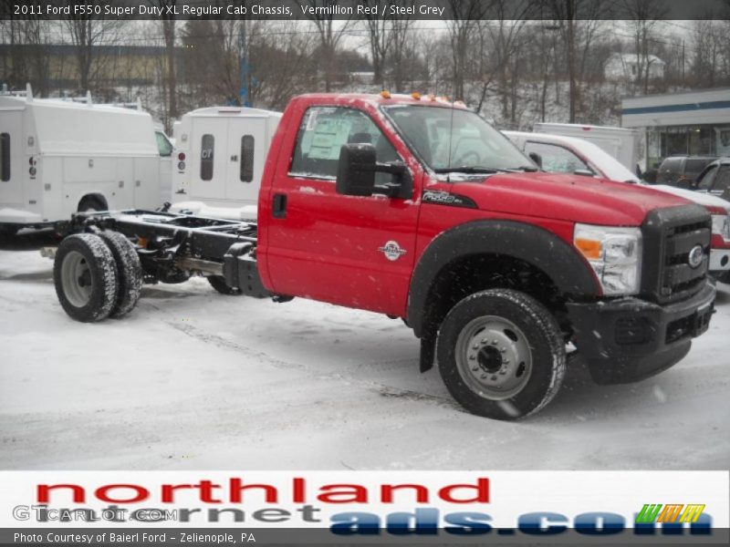 Vermillion Red / Steel Grey 2011 Ford F550 Super Duty XL Regular Cab Chassis