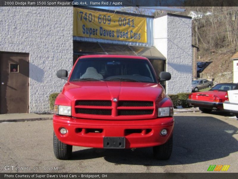 Flame Red / Agate 2000 Dodge Ram 1500 Sport Regular Cab 4x4