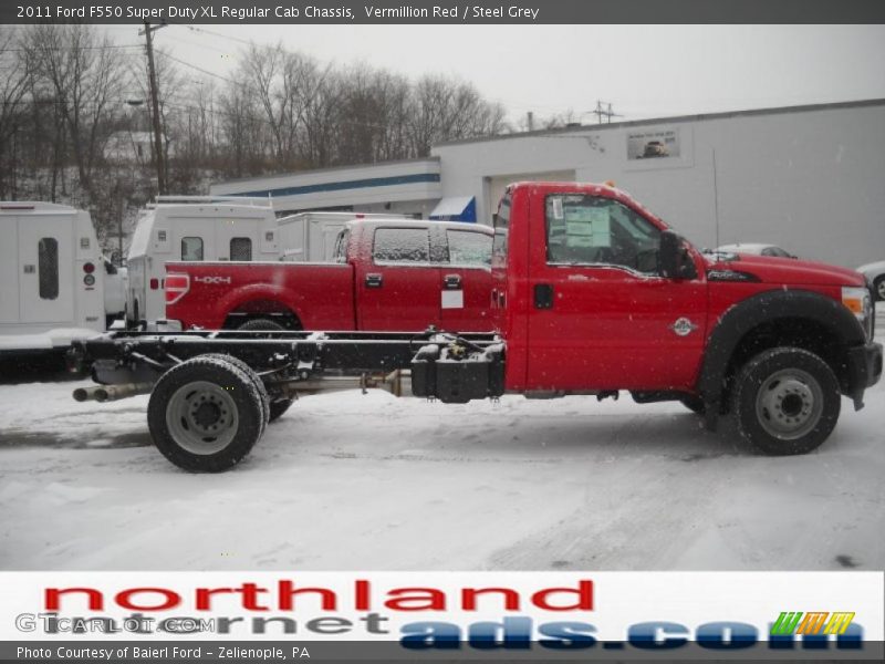 Vermillion Red / Steel Grey 2011 Ford F550 Super Duty XL Regular Cab Chassis