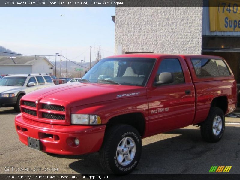 Flame Red / Agate 2000 Dodge Ram 1500 Sport Regular Cab 4x4