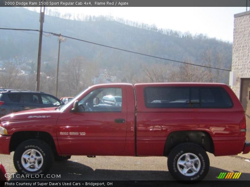 Flame Red / Agate 2000 Dodge Ram 1500 Sport Regular Cab 4x4
