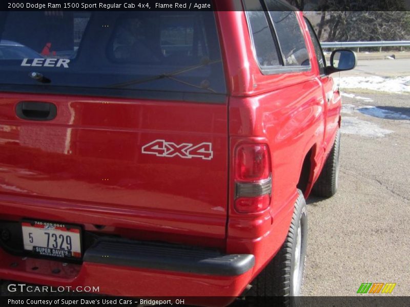 Flame Red / Agate 2000 Dodge Ram 1500 Sport Regular Cab 4x4