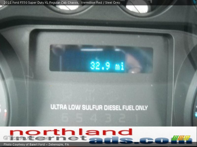 Vermillion Red / Steel Grey 2011 Ford F550 Super Duty XL Regular Cab Chassis