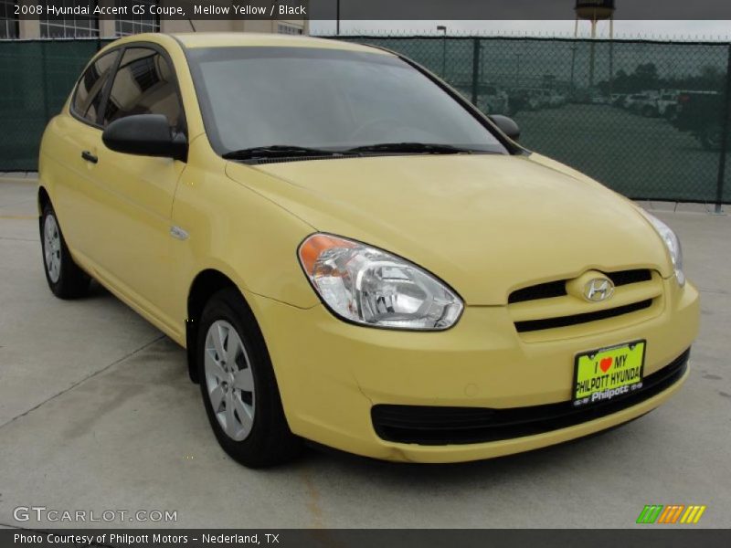 Mellow Yellow / Black 2008 Hyundai Accent GS Coupe