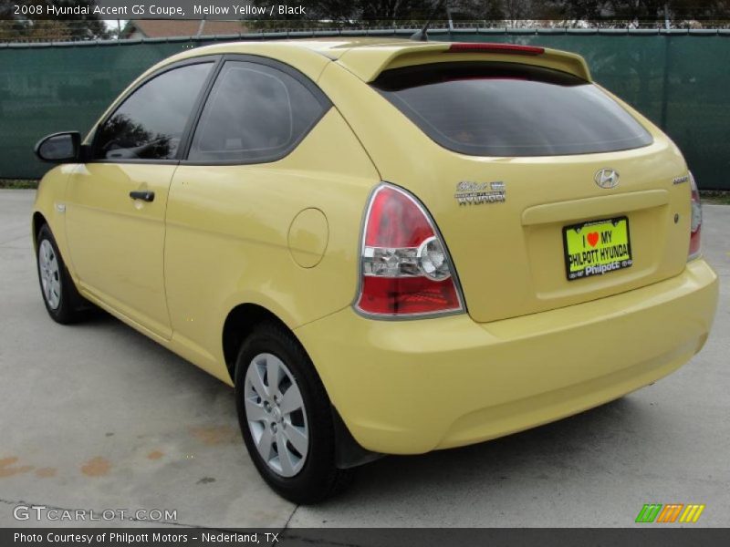 Mellow Yellow / Black 2008 Hyundai Accent GS Coupe