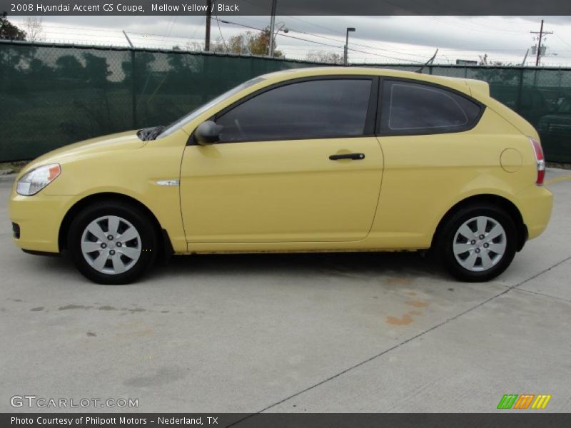 Mellow Yellow / Black 2008 Hyundai Accent GS Coupe