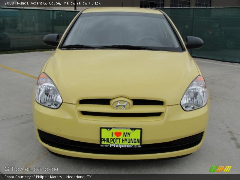 Mellow Yellow / Black 2008 Hyundai Accent GS Coupe