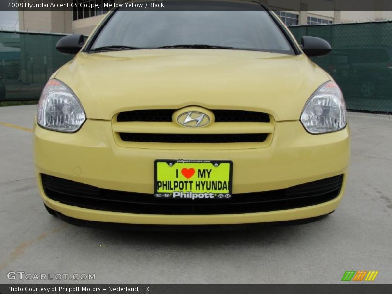 Mellow Yellow / Black 2008 Hyundai Accent GS Coupe