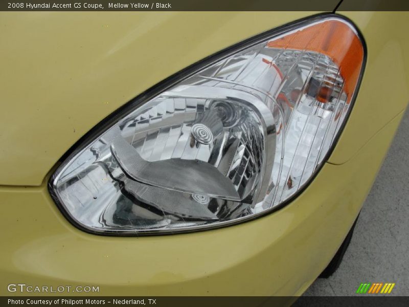 Mellow Yellow / Black 2008 Hyundai Accent GS Coupe