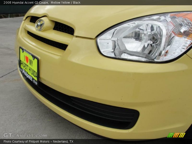 Mellow Yellow / Black 2008 Hyundai Accent GS Coupe