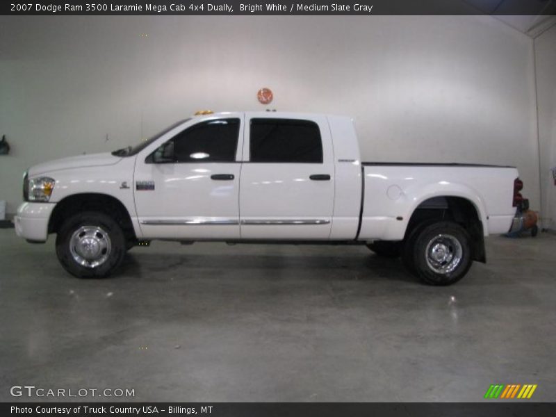 Bright White / Medium Slate Gray 2007 Dodge Ram 3500 Laramie Mega Cab 4x4 Dually