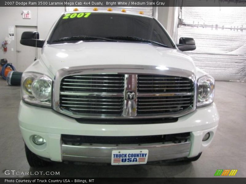 Bright White / Medium Slate Gray 2007 Dodge Ram 3500 Laramie Mega Cab 4x4 Dually