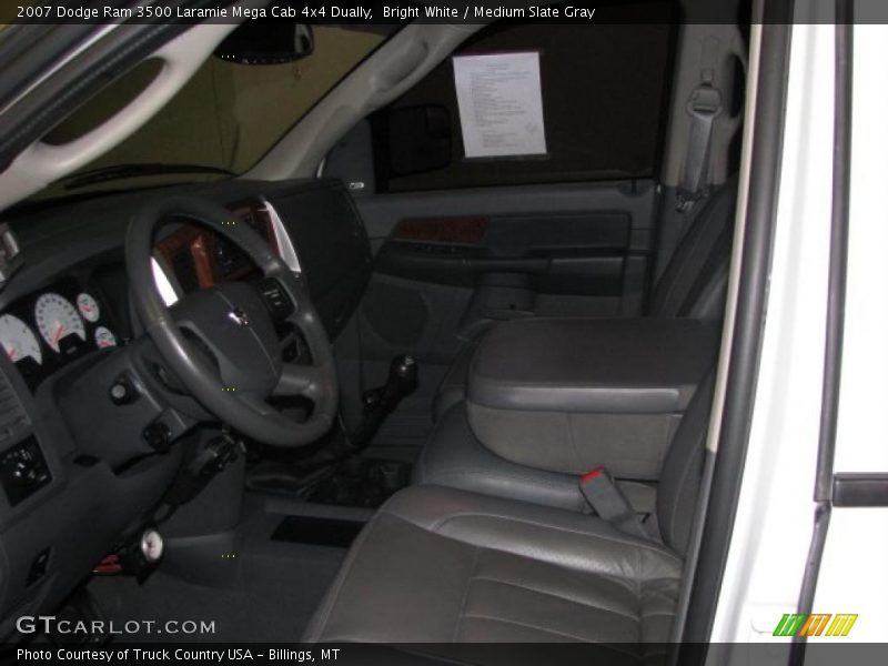 Bright White / Medium Slate Gray 2007 Dodge Ram 3500 Laramie Mega Cab 4x4 Dually