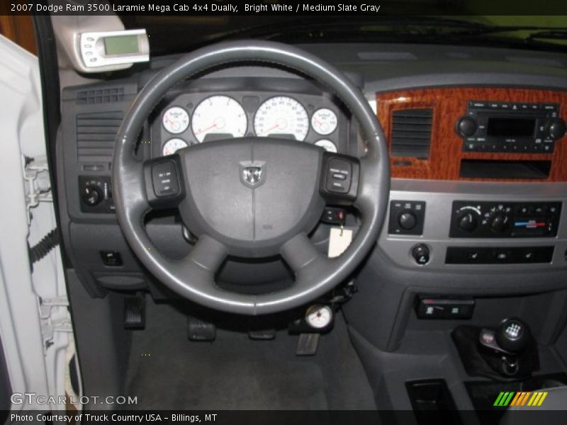 Bright White / Medium Slate Gray 2007 Dodge Ram 3500 Laramie Mega Cab 4x4 Dually
