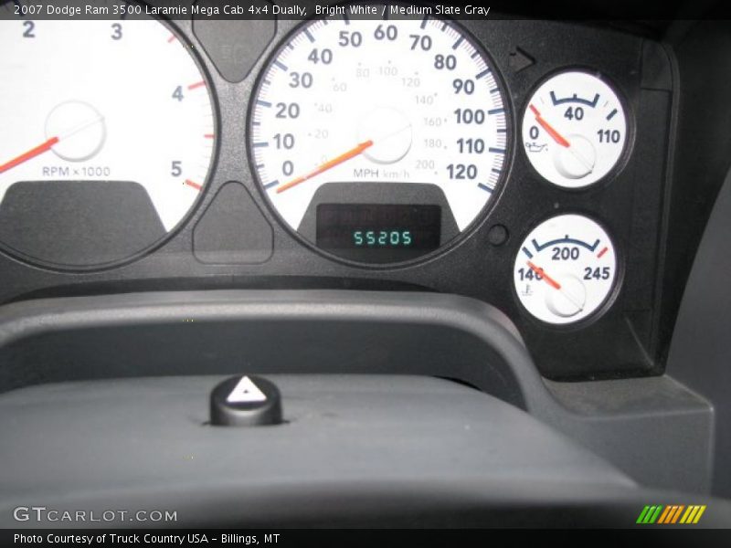 Bright White / Medium Slate Gray 2007 Dodge Ram 3500 Laramie Mega Cab 4x4 Dually