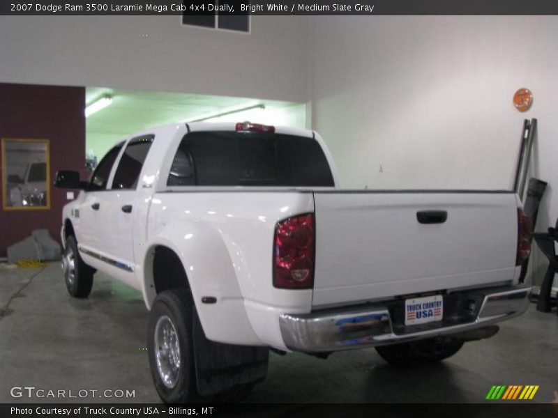 Bright White / Medium Slate Gray 2007 Dodge Ram 3500 Laramie Mega Cab 4x4 Dually