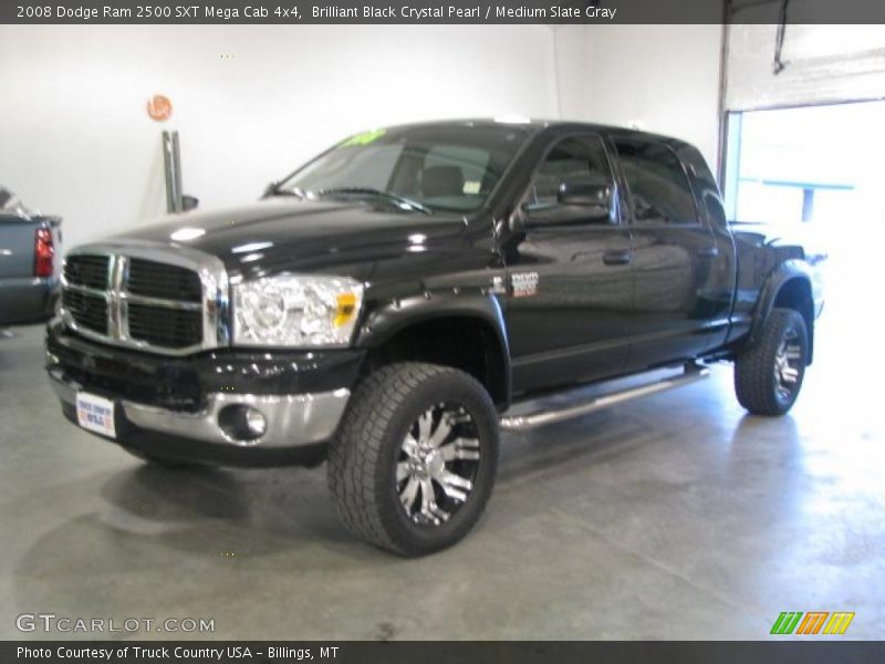 Brilliant Black Crystal Pearl / Medium Slate Gray 2008 Dodge Ram 2500 SXT Mega Cab 4x4