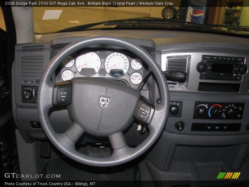 Brilliant Black Crystal Pearl / Medium Slate Gray 2008 Dodge Ram 2500 SXT Mega Cab 4x4