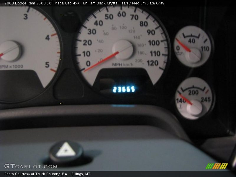 Brilliant Black Crystal Pearl / Medium Slate Gray 2008 Dodge Ram 2500 SXT Mega Cab 4x4