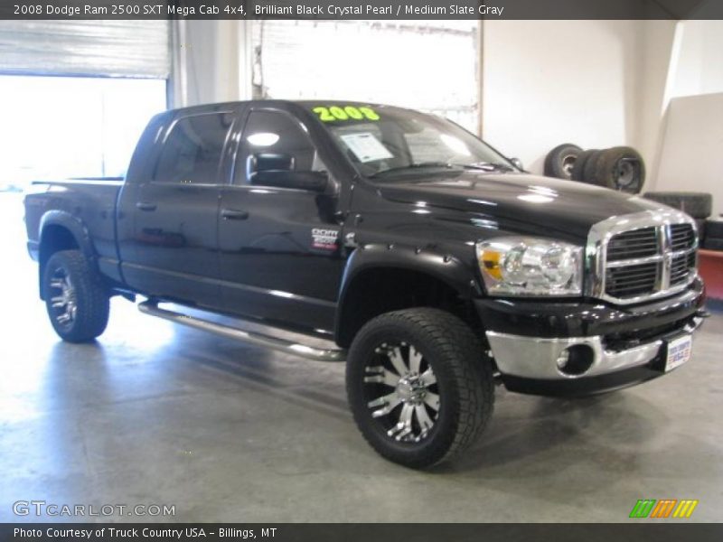 Brilliant Black Crystal Pearl / Medium Slate Gray 2008 Dodge Ram 2500 SXT Mega Cab 4x4